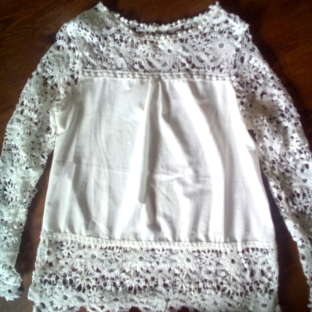 White Blouse Lacey long sleeved